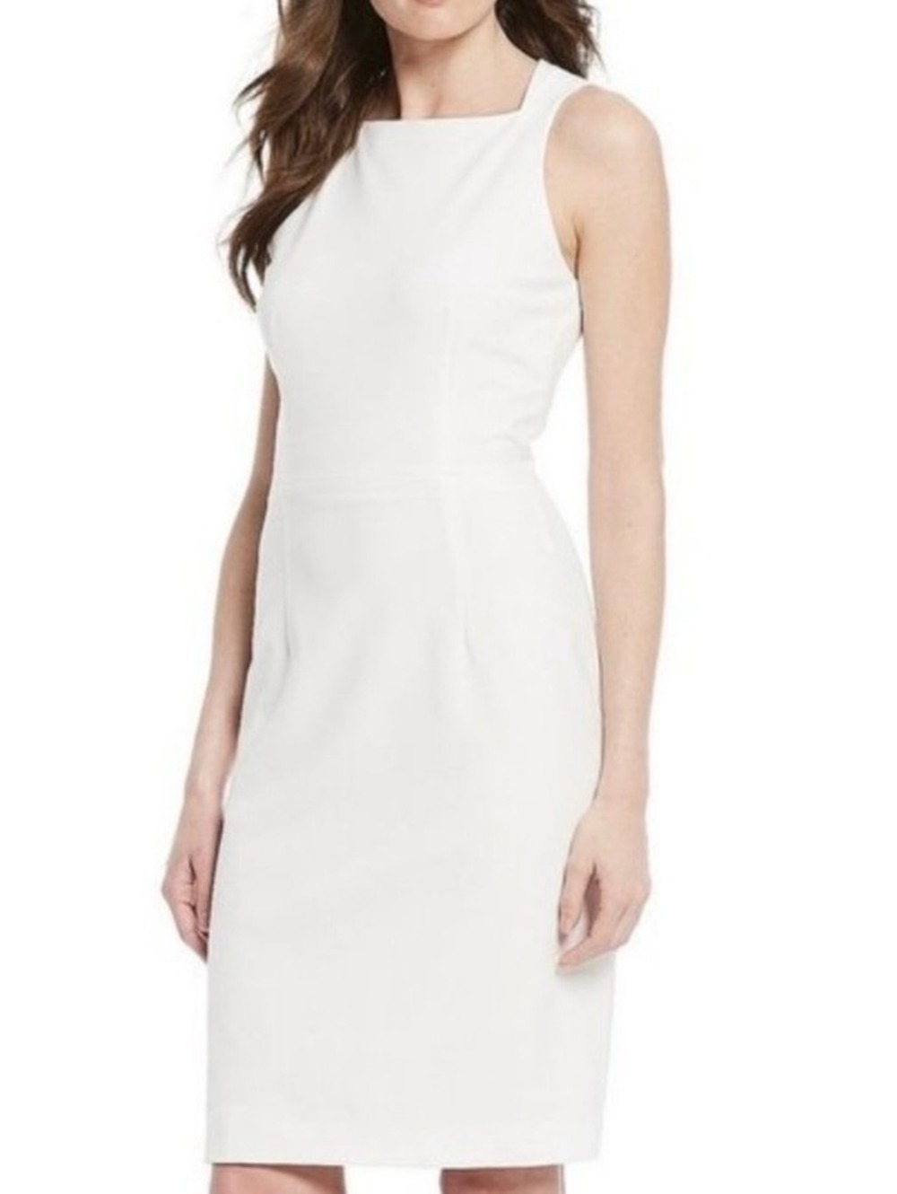 Alex Marie Women's White Sleeveless Sheath Dress Size 8